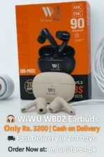 WiWU WB02 True Wireless Earbuds – HD Sound, Deep Bass & Long Battery | ImranStore4.pk - Image 3