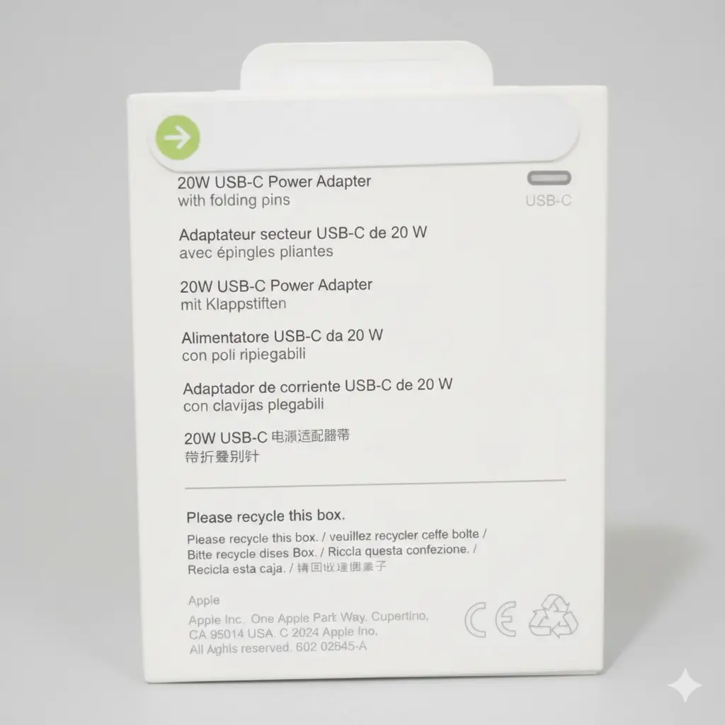 Apple 20W USB-C Power Adaptor 3-pin